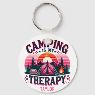 Camping Is My Therapy Keychain