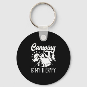 Camping is my therapy keychain
