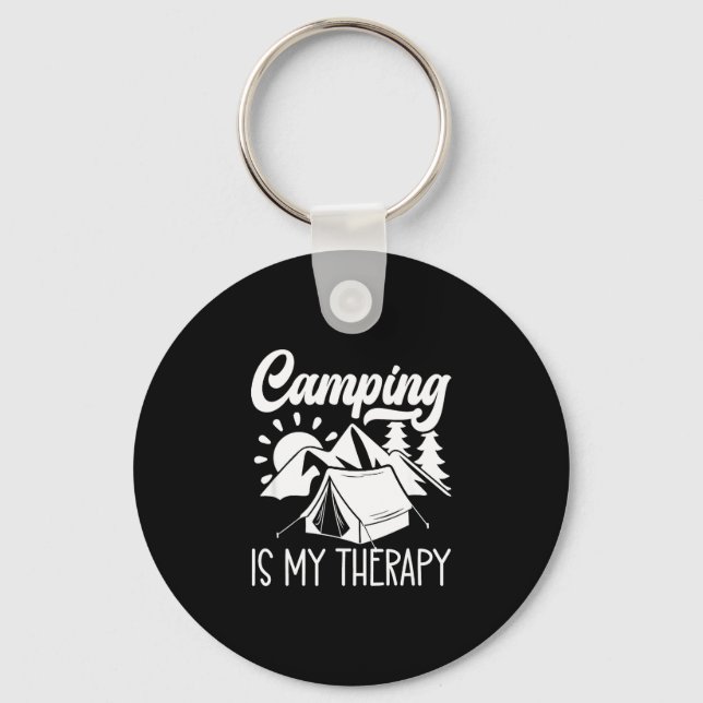 Camping is my therapy  keychain (Front)