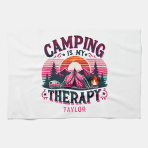 Camping Is My Therapy Kitchen Towel