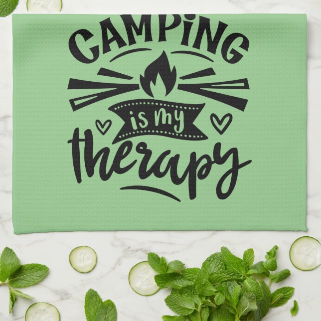 Camping Is My Therapy Kitchen Towel (Folded)