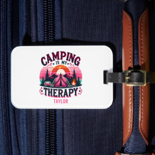 Camping Is My Therapy Luggage Tag