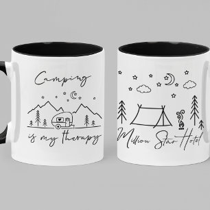 Camping is My Therapy & Million Star Hotel Quotes Mug
