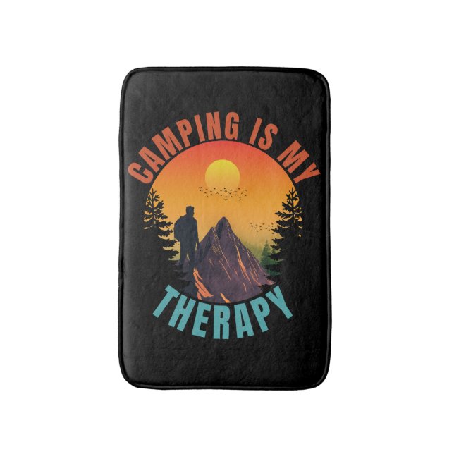 Camping is my therapy outdoor vacation gift bath mat (Front Vertical)