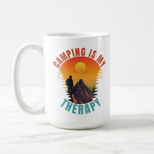 Camping is my therapy outdoor vacation gift coffee mug