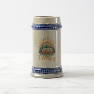 Camping Is My Therapy Summer Vacation Family Beer Stein