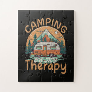 Camping Is My Therapy Summer Vacation Family Jigsaw Puzzle