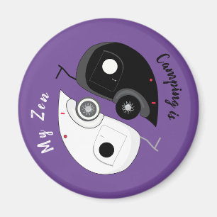 Camping is My Zen Yin Yang Teardrop Trailer Magnet
