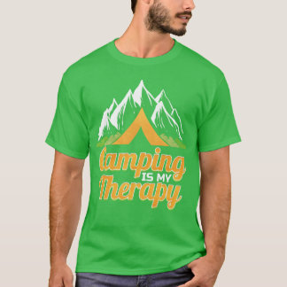 Camping Is Myherapy Retro Vintage Hiking And funny T-Shirt