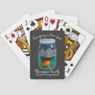 Camping is Our Jam Tent and Mountains in Jar Playing Cards