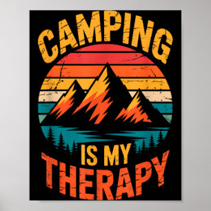 Camping is therapy camp camping outdoor adventure poster