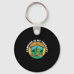 Camping is therapy funny outdoor camper hiking keychain