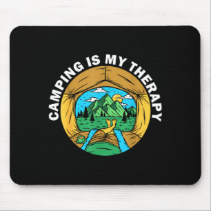 Camping is therapy funny outdoor camper hiking mouse pad