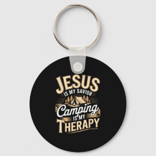 Camping jesus christian faith religious  keychain