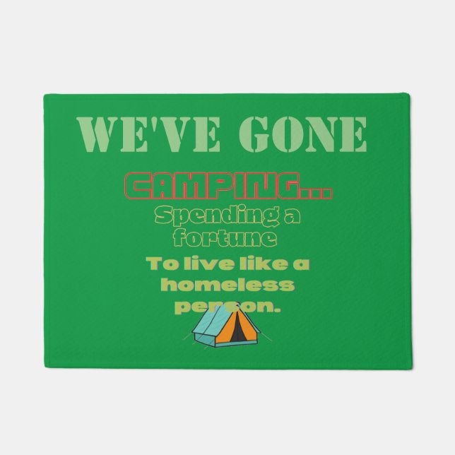 camping joke for dad doormat (Front)