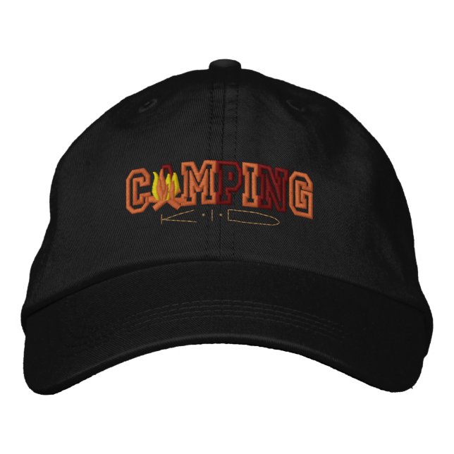 Camping Kid Embroidered Hat (Front)
