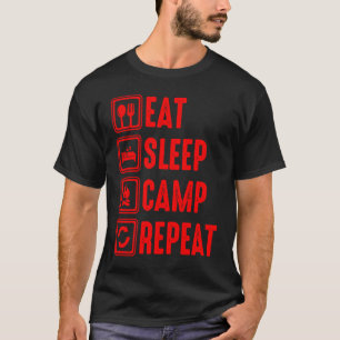 Camping  Kids Men Women Cool Eat Sleep Camp Repeat T-Shirt