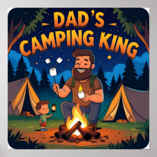 Camping King Papa Poster numérique Art Imprimer