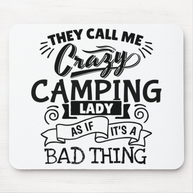 Camping Lady Mouse Pad (Front)
