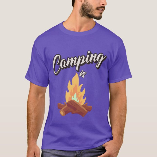Camping lagerfeuer boy T-Shirt (Front)