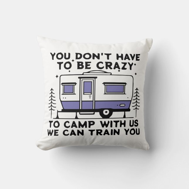 Camping Legend Since Forever Throw Pillow (Front)