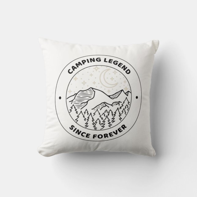 Camping Legend Since Forever  Throw Pillow (Front)