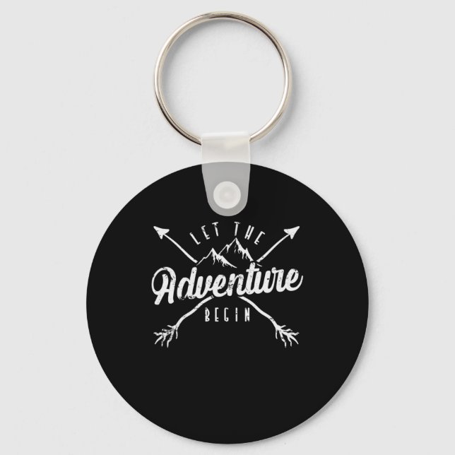 Camping "Let The Adventure Begin" Keychain (Front)