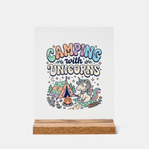 Camping licorne avec autocollant Kawaii licorne et
