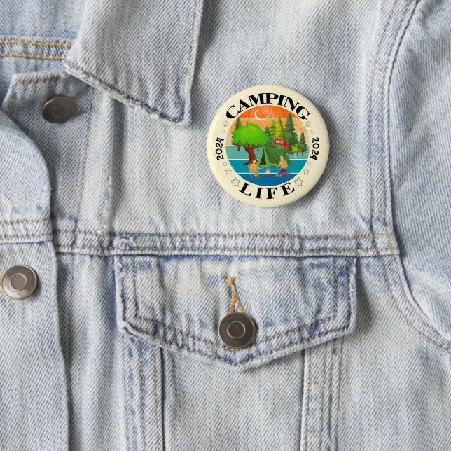 Camping Life 2 Inch Round Button (In Situ)