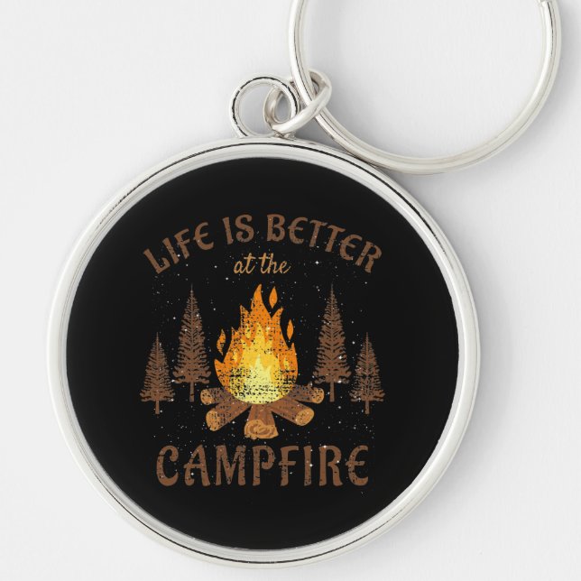Camping - Life Is Better By The Campfire  Keychain (Front)
