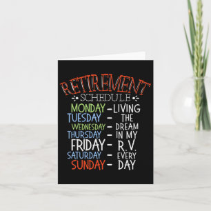 Camping Life Retirement Schedule Van Rv Camper Fan Card
