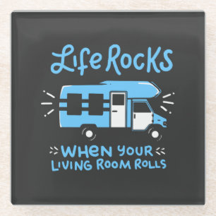 Camping - Life Rocks Glass Coaster