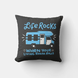 Camping - Life Rocks Throw Pillow
