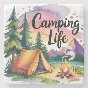 Camping Life Stone Coaster