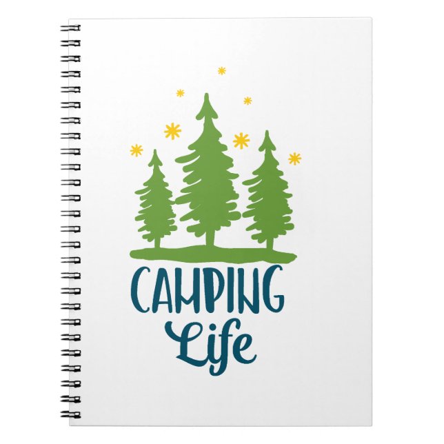 Camping Life Typography Notebook (Front)