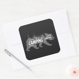 Camping Location Spot Square Sticker
