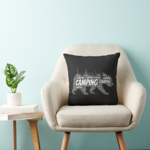 Camping Location  Throw Pillow