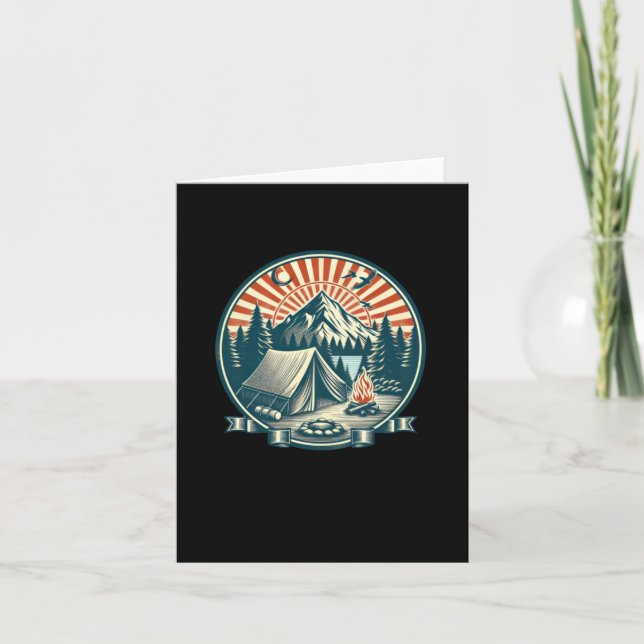 Camping Logo Very Cool Sticker  Card (Front)