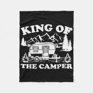 Camping Lover Camper Van King Of The Camper Fleece Blanket
