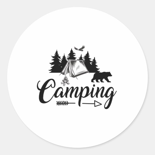 Camping Lover - Cool Camping Classic Round Sticker (Front)