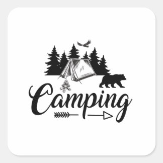 Camping Lover - Cool Camping Square Sticker