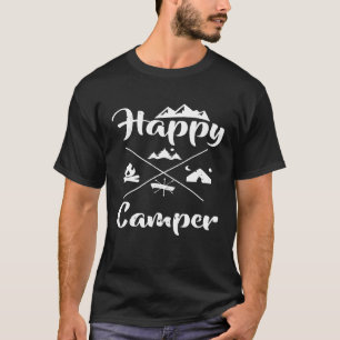 Camping Lover  Funny Happy Camper Apparel T-Shirt