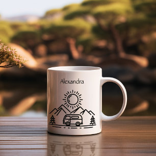 Camping lover personalized outdoor van coffee mug