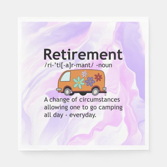 Camping Lovers Retirement Definition   Funny  Napkin (Front)