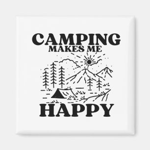 camping makes me happy magnet
