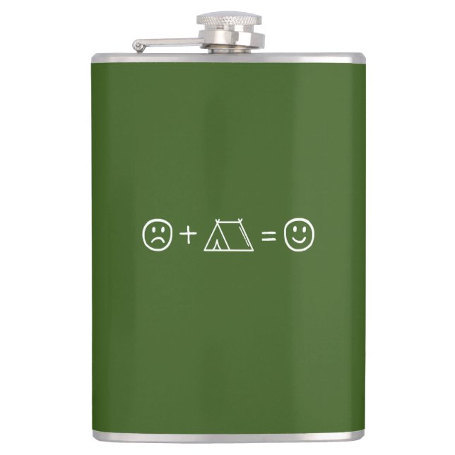 Camping Makes You Happy Hip Flask (Front)