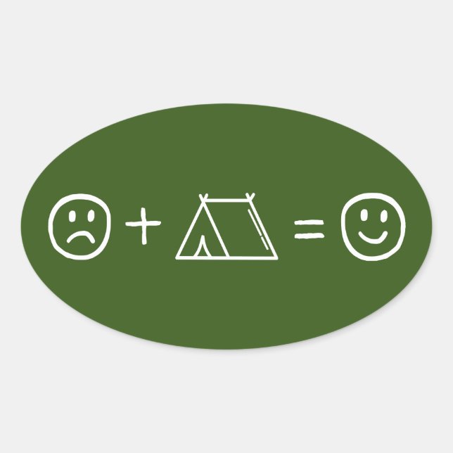 Camping Makes You Happy Oval Sticker (Front)