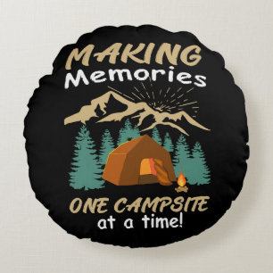 CAMPING Making Memories Round Pillow