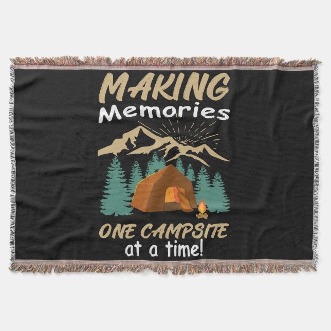 CAMPING Making Memories Throw Blanket (Front)