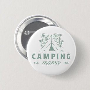 Camping mama mom summer camp mother aesthetic 2 inch round button